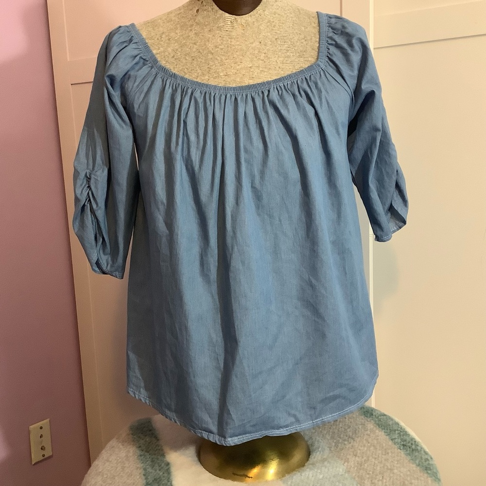 NY Invasion blouse 2X blue